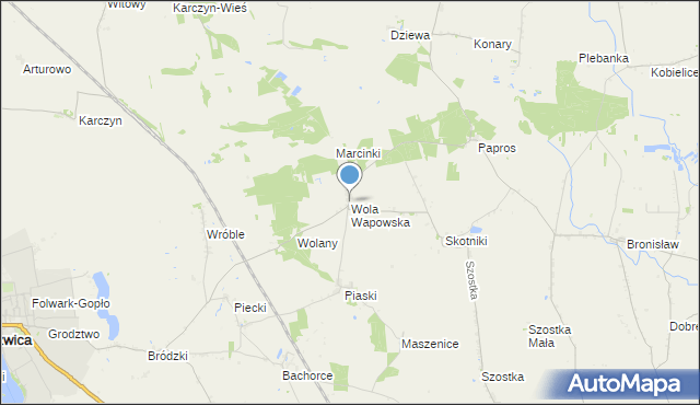 mapa Wola Wapowska, Wola Wapowska na mapie Targeo